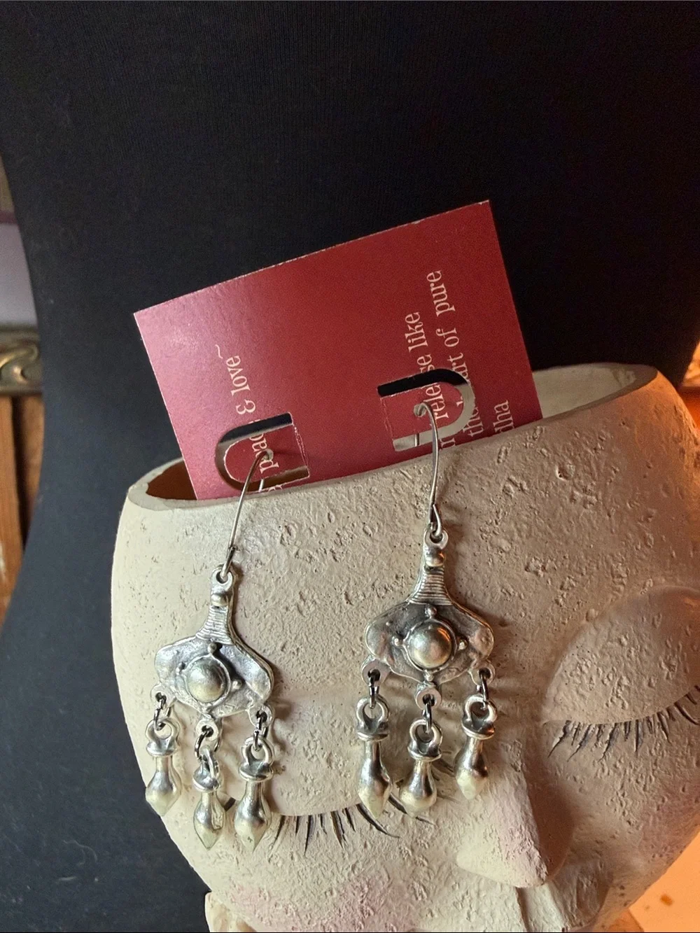 Silver Dangle Chandelier Earrings - Silver